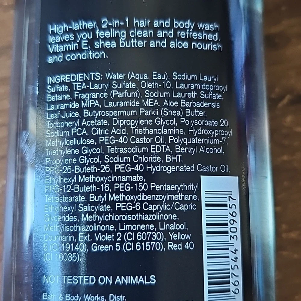 New Bath & Body Works Noir Mens Collection 2-In-1 Hair & Body Wash 10 Fl Oz